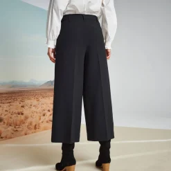 Broek<Blancheporte Broek met hoge taille, broekrokeffect zwart