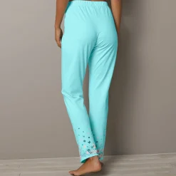 Pyjama<Blancheporte Broek met landelijke print onderaan - katoenjersey aqua