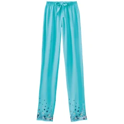 Pyjama<Blancheporte Broek met landelijke print onderaan - katoenjersey aqua