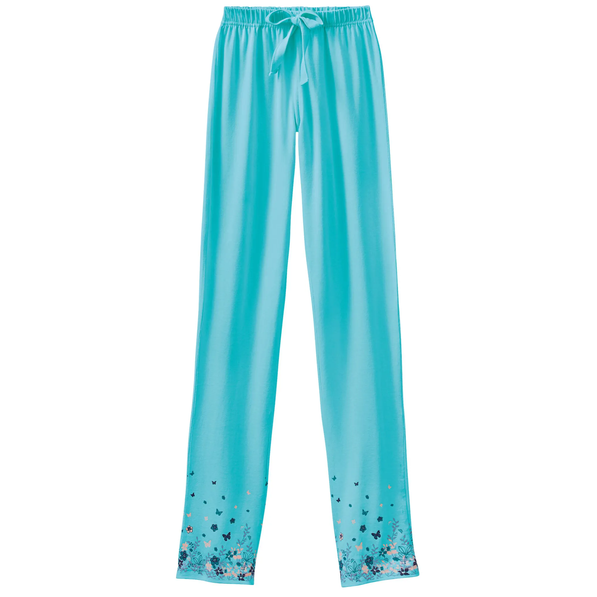 Pyjama<Blancheporte Broek met landelijke print onderaan - katoenjersey aqua