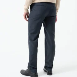 Feestoutfits Heren|Broek<Blancheporte Broek met onzichtbare, verstelbare tailleband - polyester marine