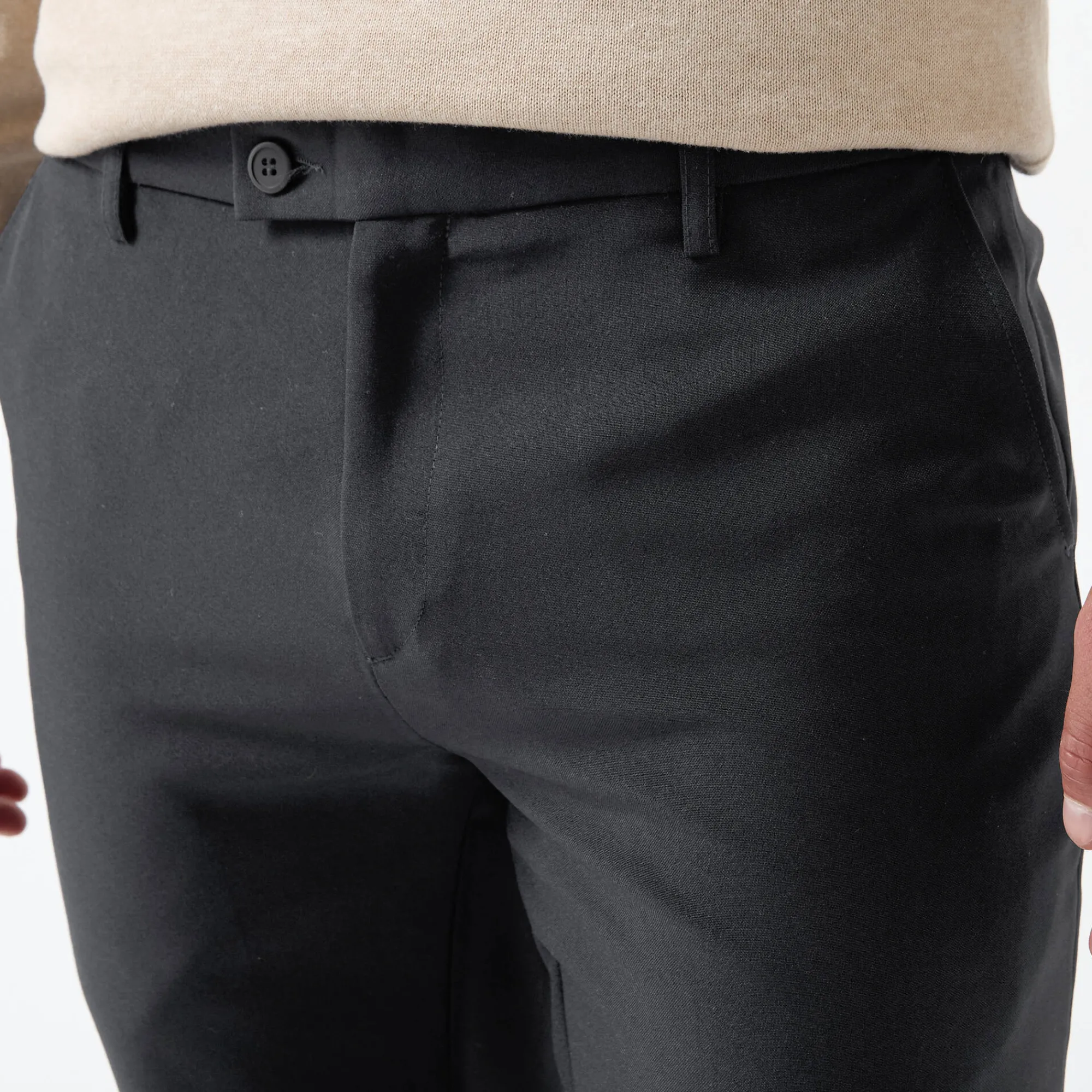 Feestoutfits Heren|Broek<Blancheporte Broek met onzichtbare, verstelbare tailleband - polyester antracietgrijs
