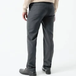 Feestoutfits Heren|Broek<Blancheporte Broek met onzichtbare, verstelbare tailleband - polyester antracietgrijs