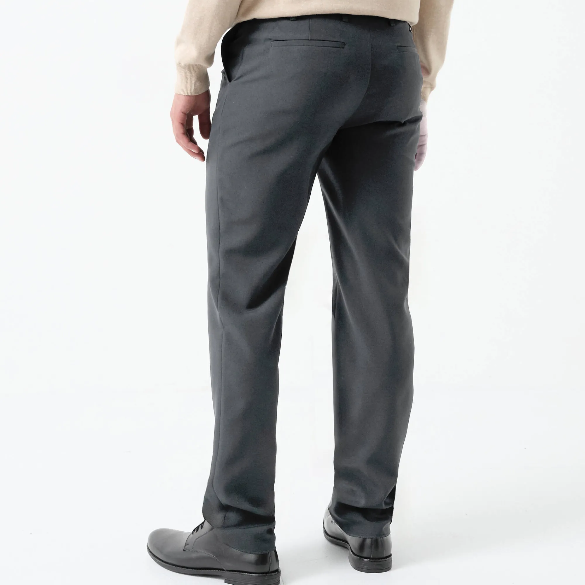 Feestoutfits Heren|Broek<Blancheporte Broek met onzichtbare, verstelbare tailleband - polyester antracietgrijs