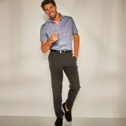 Feestoutfits Heren|Broek<Blancheporte Broek met verstelbare taille zonder bandplooien - polyester zwart