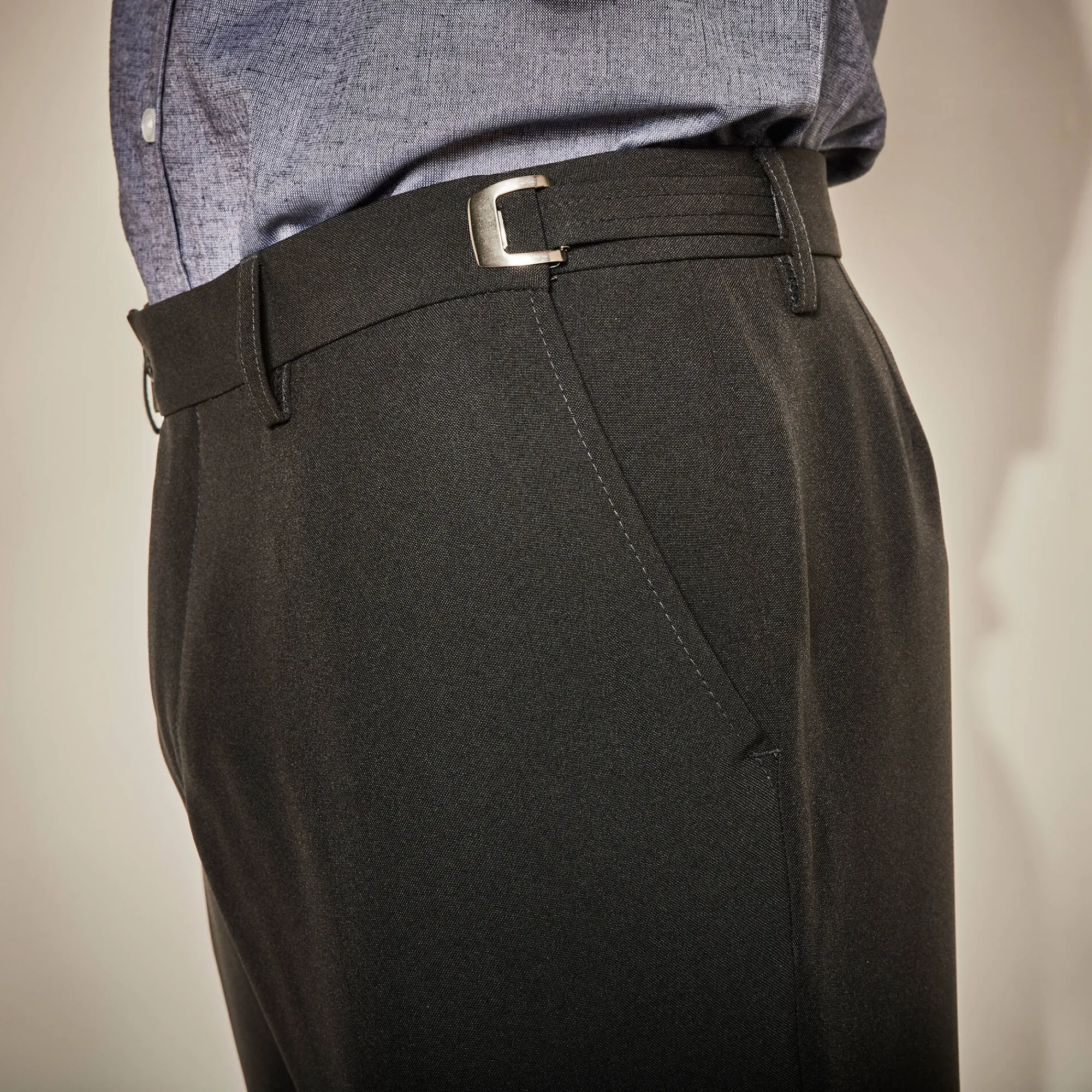 Feestoutfits Heren|Broek<Blancheporte Broek met verstelbare taille zonder bandplooien - polyester zwart
