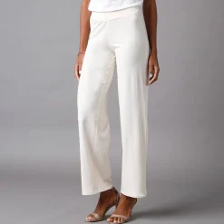 Broek|Jurk<Blancheporte Broek met wijde pijpen en stretch, elastische tailleband ecru
