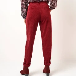 Feestoutfits Dames|Broek<Blancheporte 7/8-broek, velours bordeaux