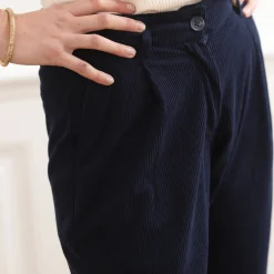 Broek<Blancheporte 7/8-broek, velours marine