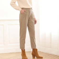 Broek<Blancheporte 7/8-broek, velours taupe