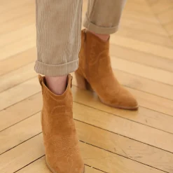 Broek<Blancheporte 7/8-broek, velours taupe