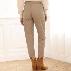 Broek<Blancheporte 7/8-broek, velours taupe