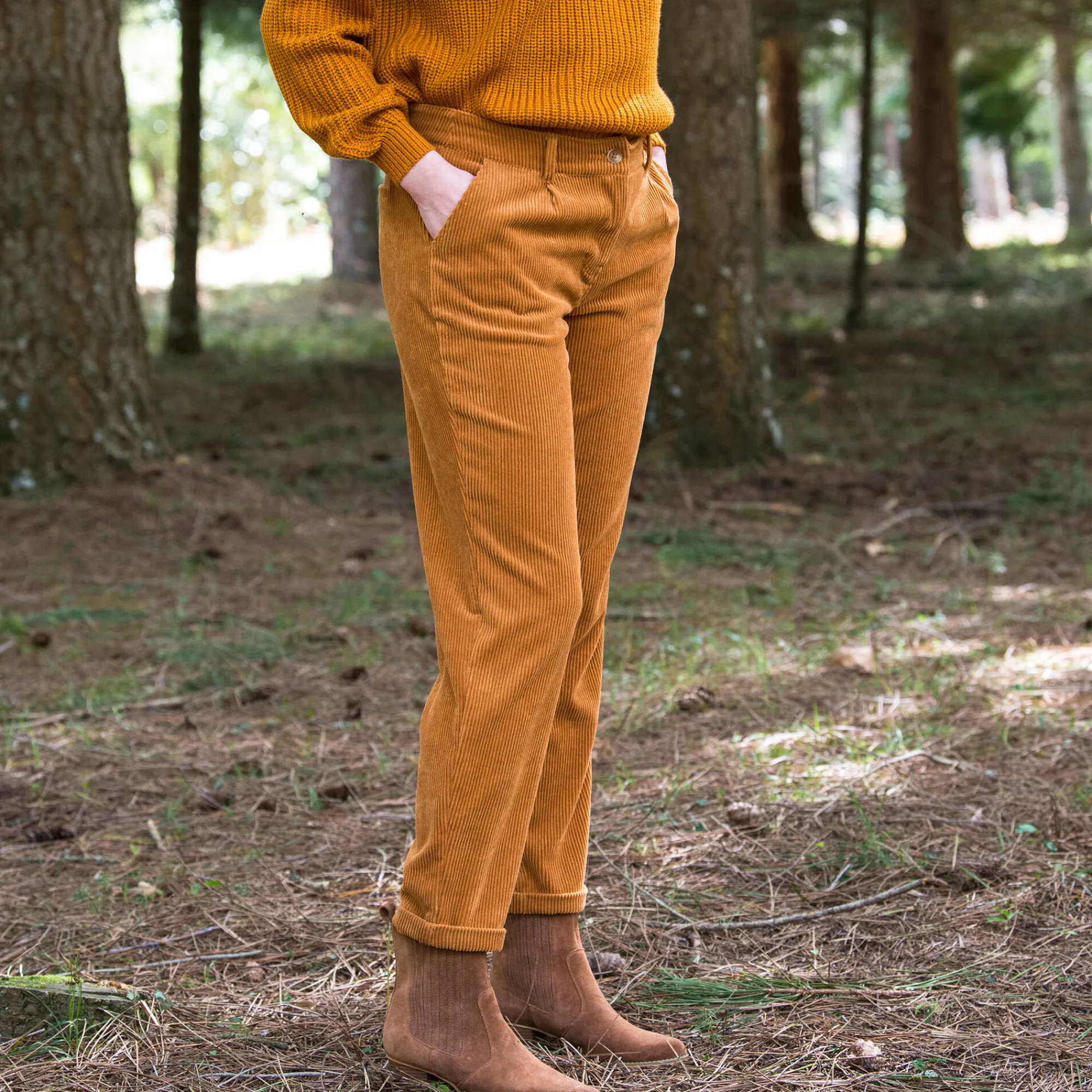 Broek<Blancheporte 7/8-broek, velours honing