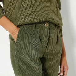 Broek<Blancheporte 7/8-broek, velours kaki