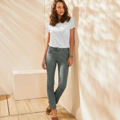 Broek<Blancheporte Broek voor kleine lengtes bronskleur