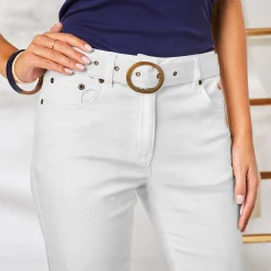 Broek<Blancheporte Broek voor kleine lengtes wit