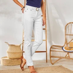 Broek<Blancheporte Broek voor kleine lengtes wit