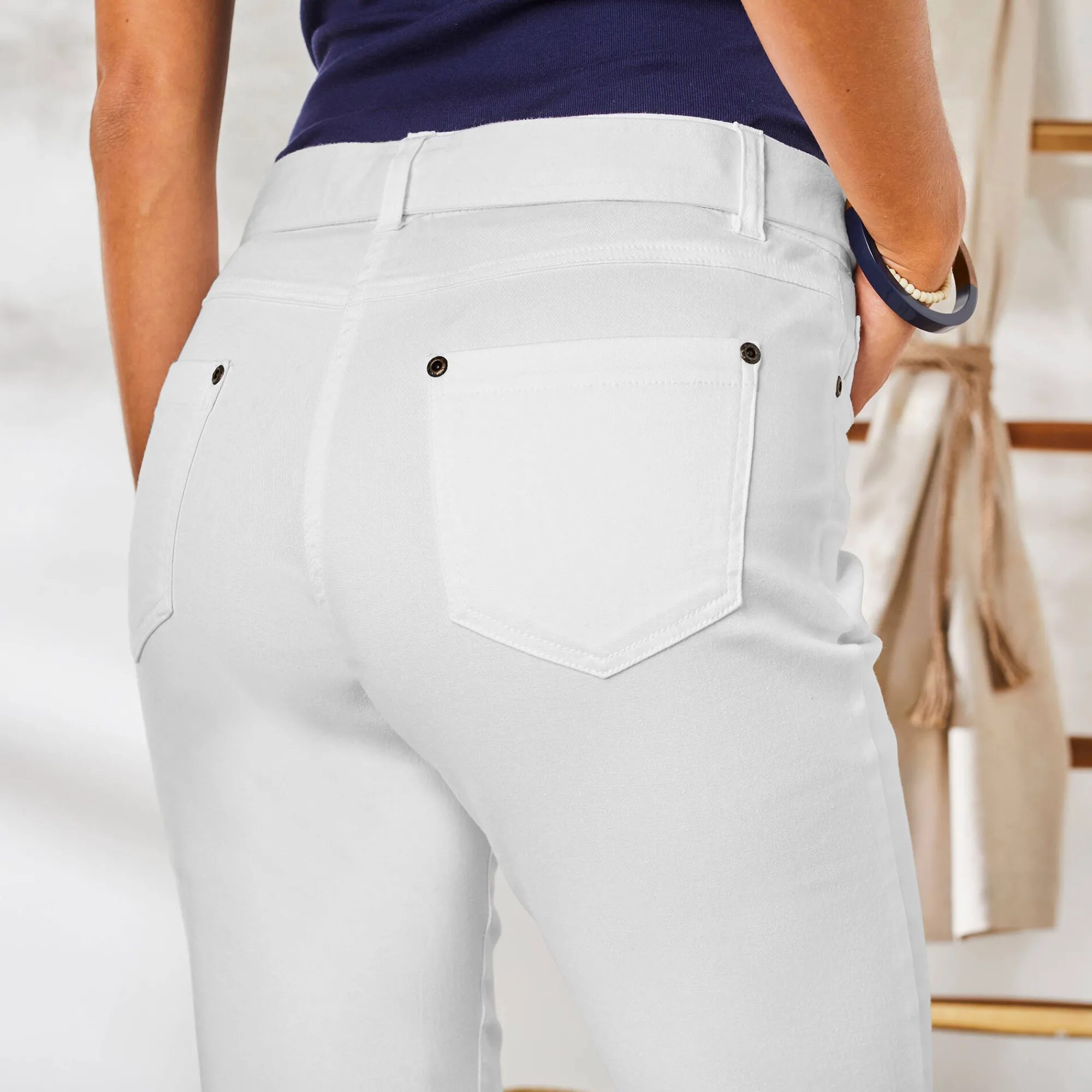 Broek<Blancheporte Broek voor kleine lengtes wit