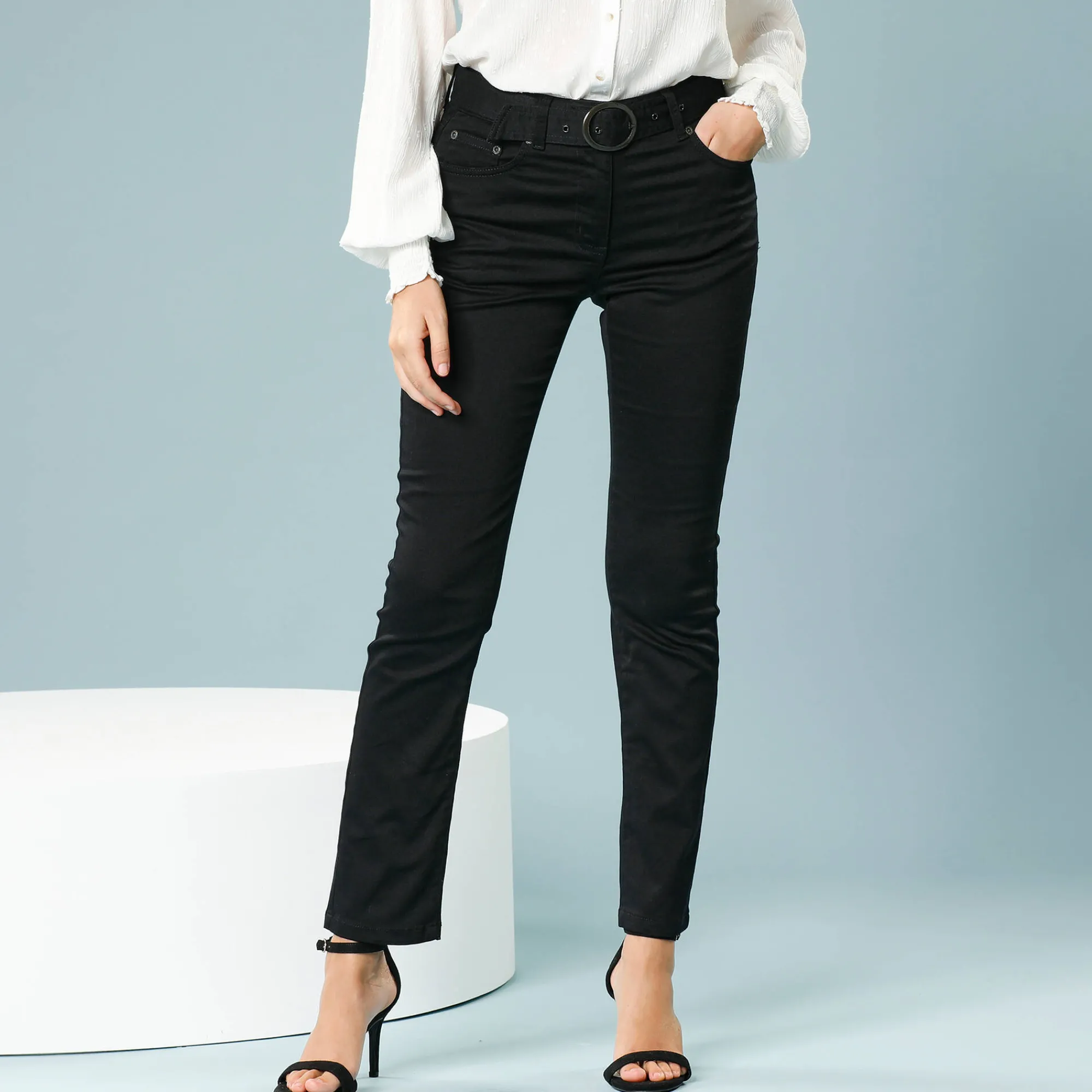 Broek<Blancheporte Broek voor kleine lengtes zwart