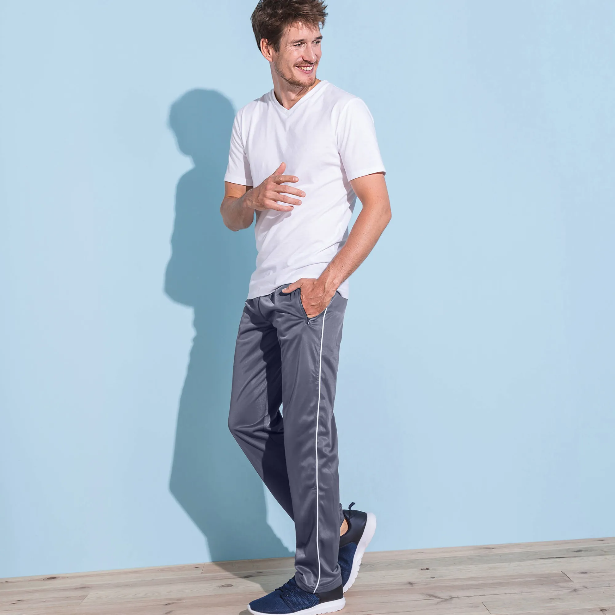 Broek<Blancheporte Broek voor sport en vrije tijd - set van 3 marine + zwart + grijs