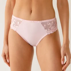 Slip En Shorty<Confidence Lingerie Broekje in microvezel en geborduurde tule Sienne - set van 2 wit + poeder
