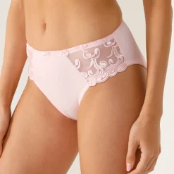 Slip En Shorty<Confidence Lingerie Broekje in microvezel en geborduurde tule Sienne - set van 2 wit + poeder