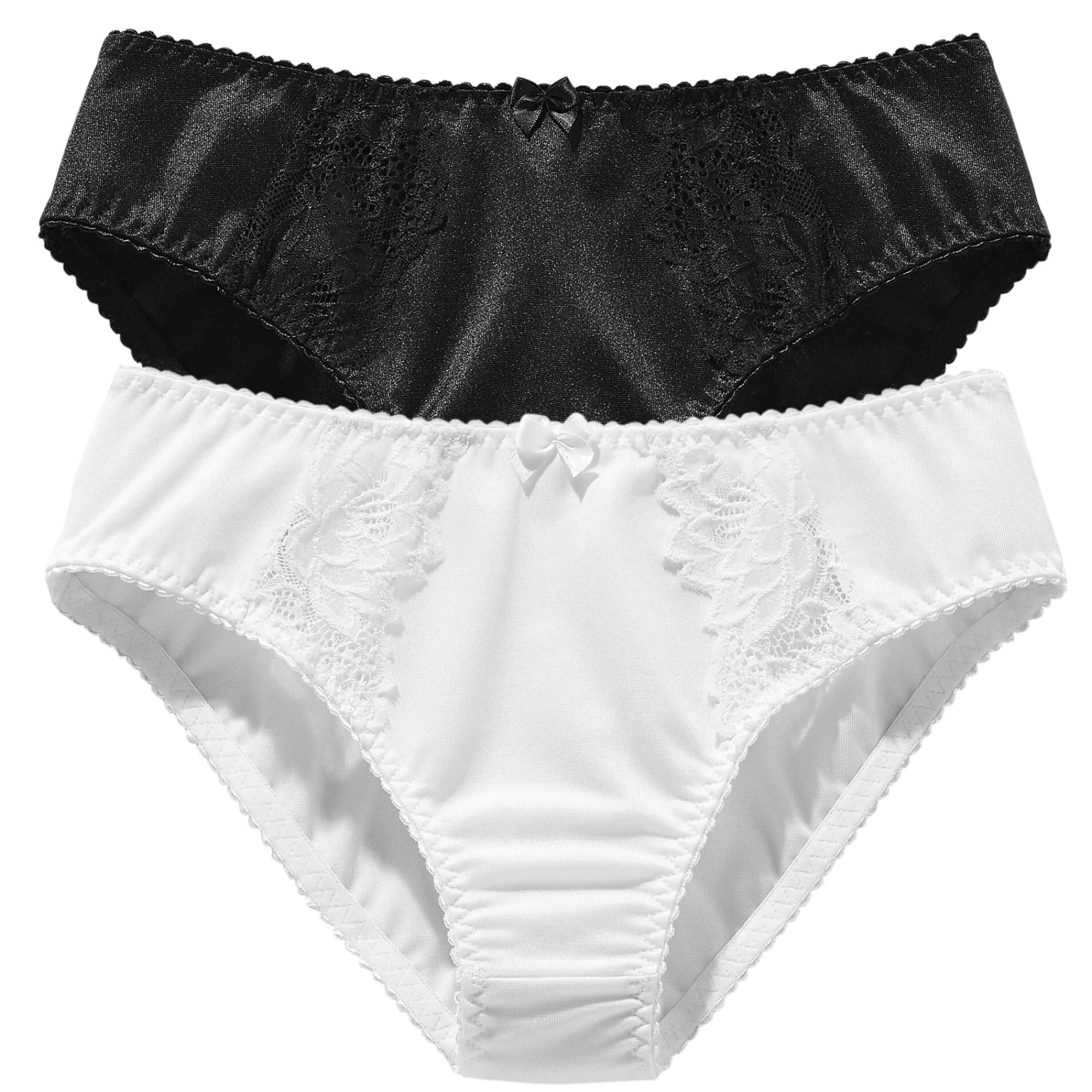 Slip En Shorty<Confidence Lingerie Broekje met kant Cerignola - set van 2 wit + zwart