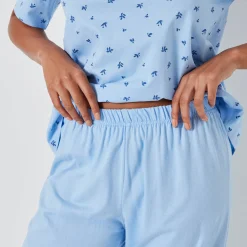 Pyjama<Blancheporte Caprama met bloemenprint gletsjerblauw