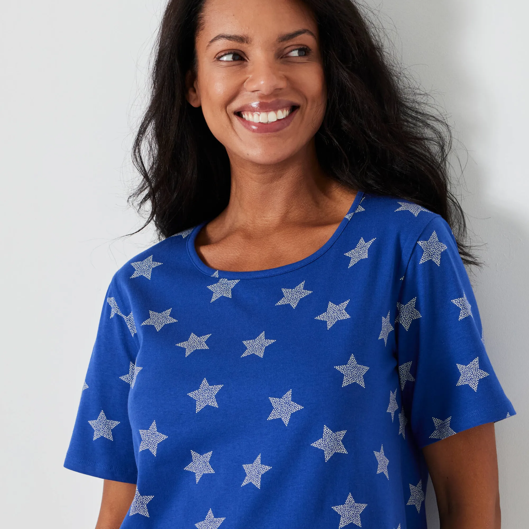 Pyjama<Blancheporte Caprama met sterrenprint felblauw