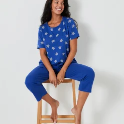 Pyjama<Blancheporte Caprama met sterrenprint felblauw