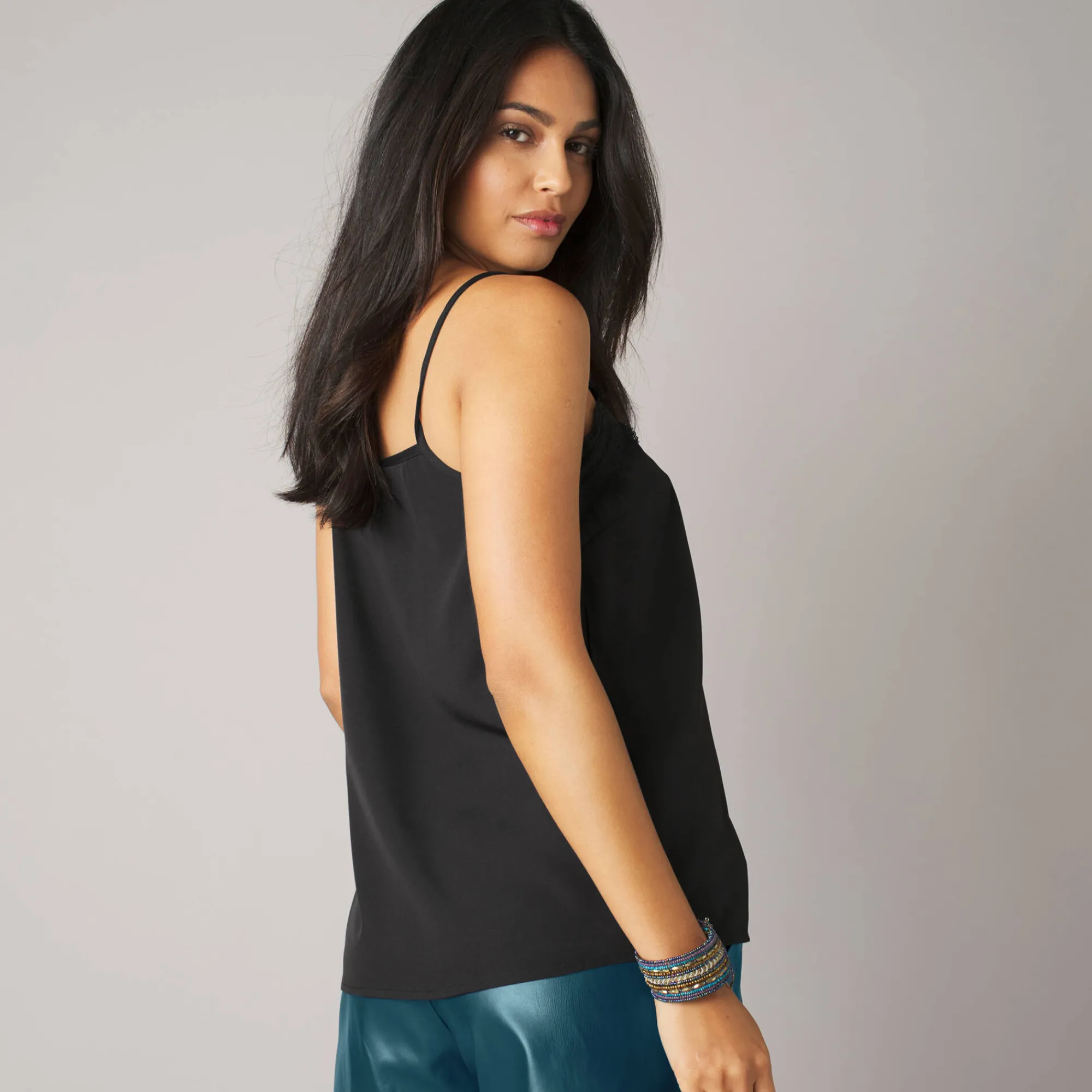 Bloes En Tuniek<Blancheporte Caraco met kant en smalle bandjes zwart / zwart
