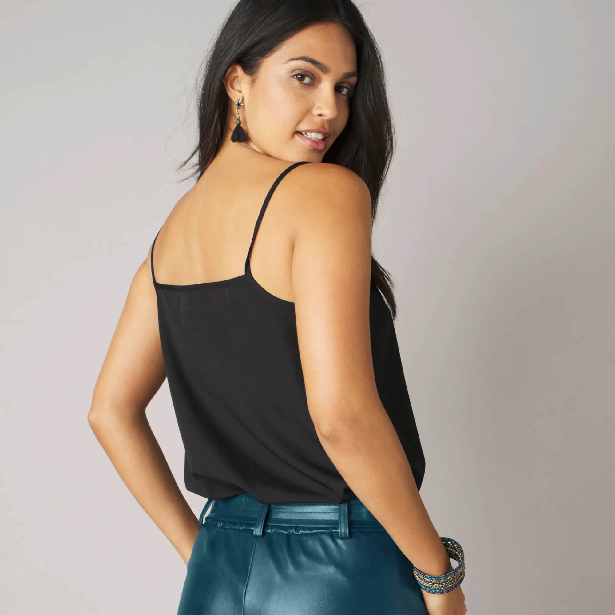 Bloes En Tuniek<Blancheporte Caraco met kant en smalle bandjes zwart / zwart