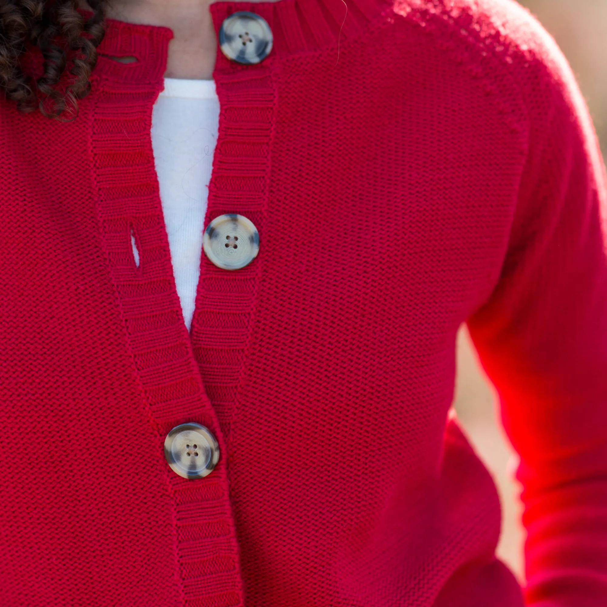 Trui En Vest<Blancheporte Cardigan in fantasietricot met knoopsluiting rood