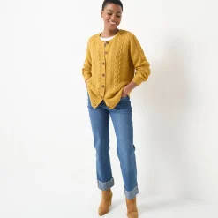 Trui En Vest<Blancheporte Cardigan in kabeltricot kerrie