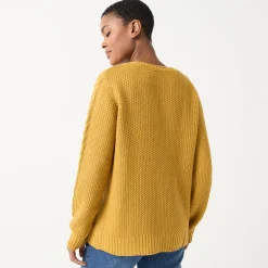 Trui En Vest<Blancheporte Cardigan in kabeltricot kerrie