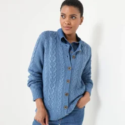 Trui En Vest<Blancheporte Cardigan in kabeltricot jeansblauw