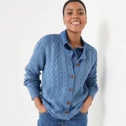 Trui En Vest<Blancheporte Cardigan in kabeltricot jeansblauw