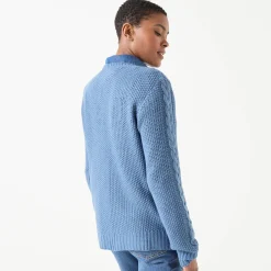 Trui En Vest<Blancheporte Cardigan in kabeltricot jeansblauw