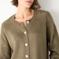 Feestoutfits Dames|Trui En Vest<Blancheporte Cardigan met 'juweel' knopen bronskleur