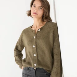 Feestoutfits Dames|Trui En Vest<Blancheporte Cardigan met 'juweel' knopen bronskleur