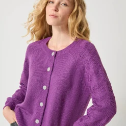 Feestoutfits Dames|Trui En Vest<Blancheporte Cardigan met 'juweel' knopen violine