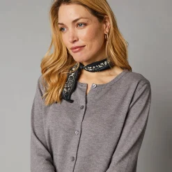 Trui En Vest<Blancheporte Cardigan met knoopsluiting, lamswol chiné grijs