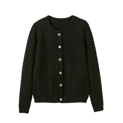 Trui En Vest<Blancheporte Cardigan met knoopsluiting en zakken, fantasietricot zwart