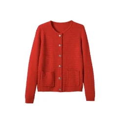 Trui En Vest<Blancheporte Cardigan met knoopsluiting en zakken, fantasietricot rood