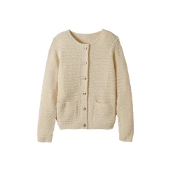 Trui En Vest<Blancheporte Cardigan met knoopsluiting en zakken, fantasietricot ecru