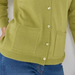 Trui En Vest<Blancheporte Cardigan met knoopsluiting, lamswol mosgroen