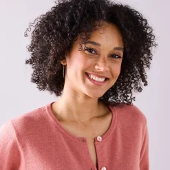 Trui En Vest<Blancheporte Cardigan met knoopsluiting, lamswol chiné roze
