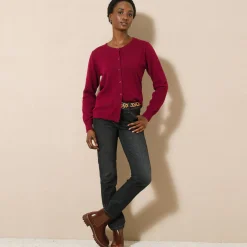 Trui En Vest<Blancheporte Cardigan met knoopsluiting, lamswol bordeaux