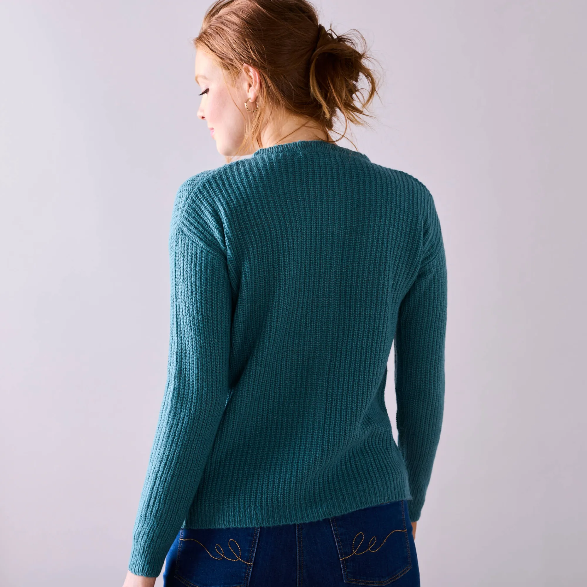 Trui En Vest<Blancheporte Cardigan met parelknopen en mohairtouch saliegroen