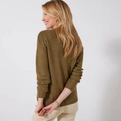 Trui En Vest<Blancheporte Cardigan met parelknopen en mohairtouch bronskleur